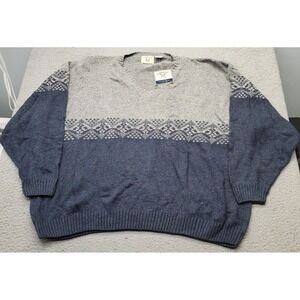 Harbor Bay Classics Sweater Mens Big 5X Multi Knit Pattern Long Sleeve Oversized